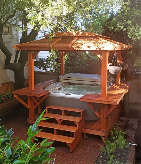 outdoor hot tub enclosure ideas